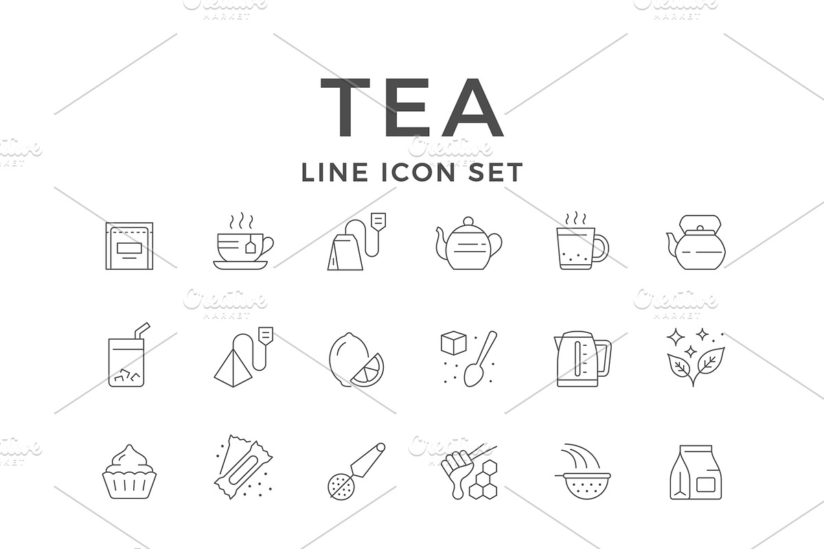 Set line icons of tea, an Outline Icon by motorama (Photo 1 of 2)