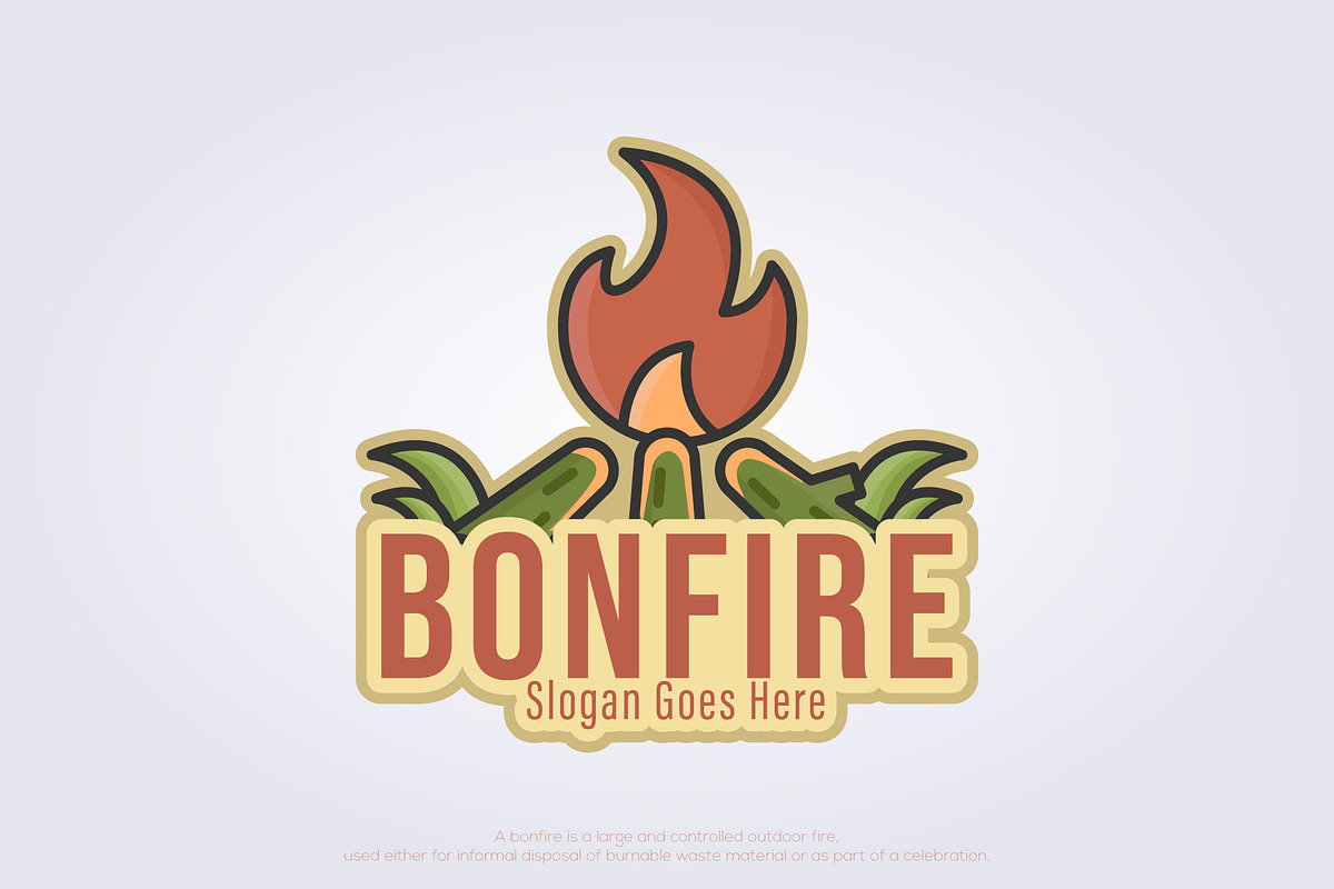 modern minimalist bonfire logo icon, a Branding & Logo Template by Lodzrov