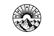 Mountain Sun Circle Design Bundle, an Illustration by Creativeshirt (Thumbnail 5 of 31)