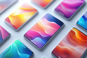 Colorful Smartphones Abstract Backgr, a Background Photo by Pixeness Studio