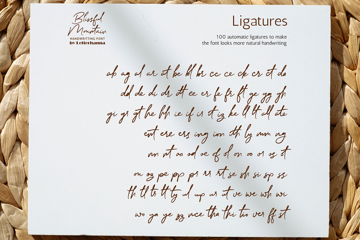 Blissful Mountain, a Handwritten Font by Letterhanna Studio (Photo 5 of 13)