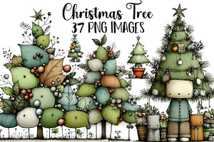 Christmas Tree Clipart, an Illustration by DreamArtGraphic