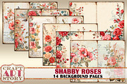 Shabby roses Blank background, a Decorative Illustration by CraftArtStory (Thumbnail 2 of 3)