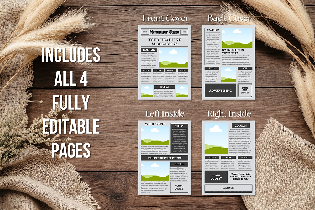 Vintage Newspaper Template, a Magazine Template by ZoloDesignHub (Photo 2 of 8)