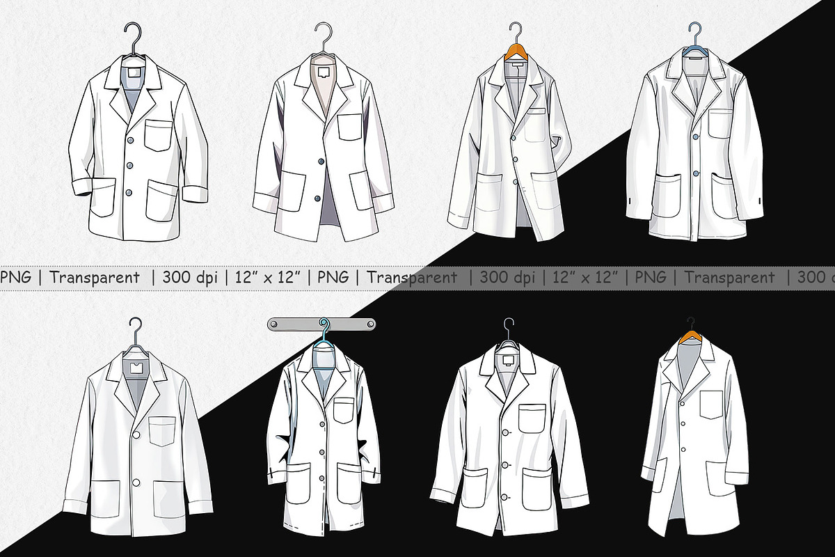 Doctor Coat Clipart, a Graphic by Artnoy (Photo 2 of 5)