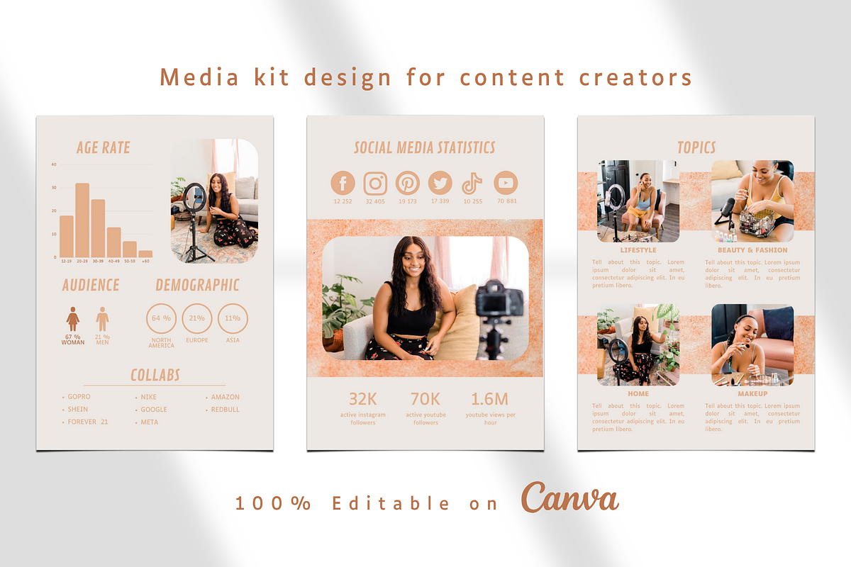 Media Kit for Lifestyle Creators, a Resume Template by The Little Lily Studio (Photo 2 of 5)