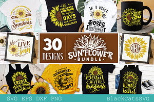 Sunflower SVG bundle 30 designs