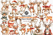 Watercolor Reindeer Christmas, an Illustration by Canvas Craft (Thumbnail 1 of 8)