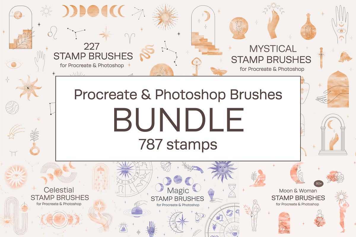 Procreate & Photoshop Brushes Bundle, a Brush Add-On by NinaFedorova (Photo 1 of 11)