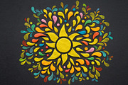Cheerful Sun on a Black Background, a Seasonal Illustration by Countryside life (Thumbnail 7 of 8)