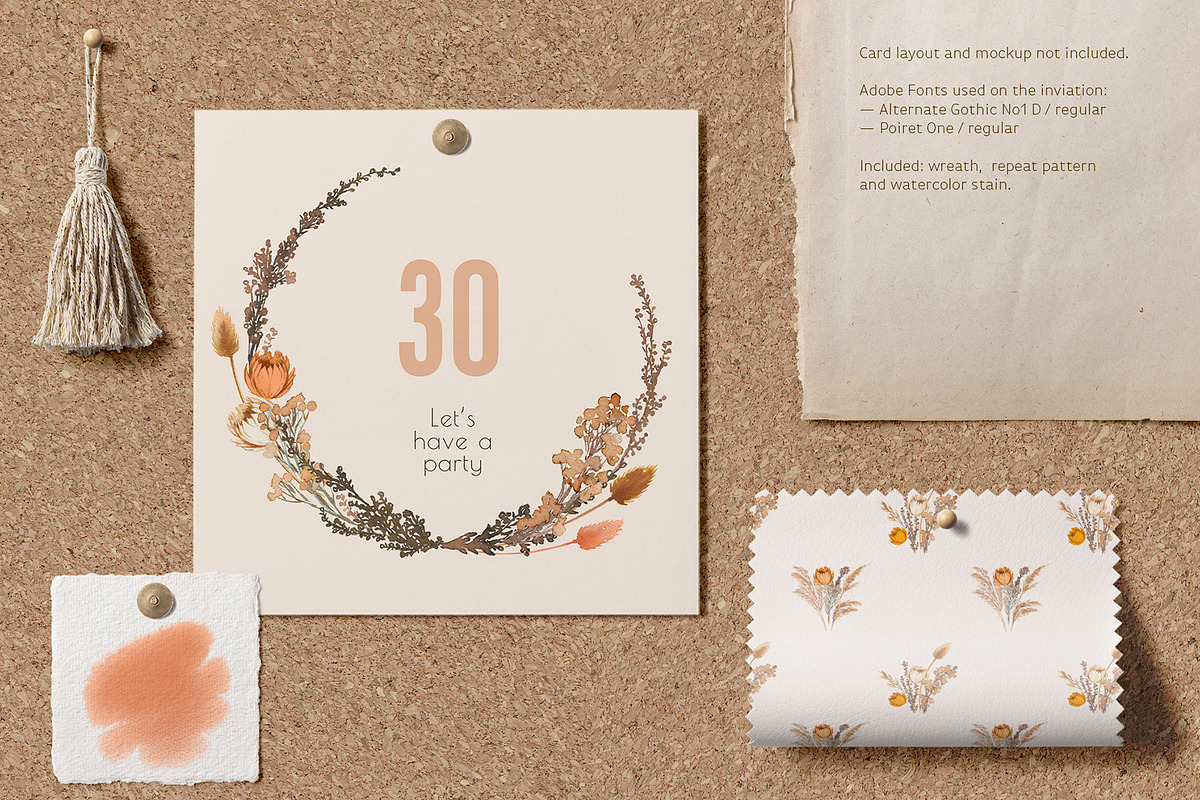 Dried flowers & wreaths, watercolor, an Illustration by Lore_V (Photo 10 of 11)