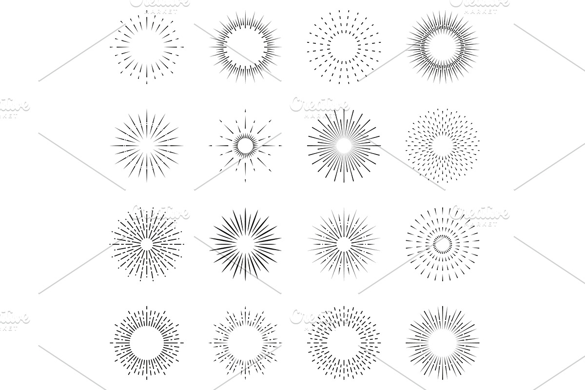 Firework Line Icon Set, an Object Illustration by Gentle Studio