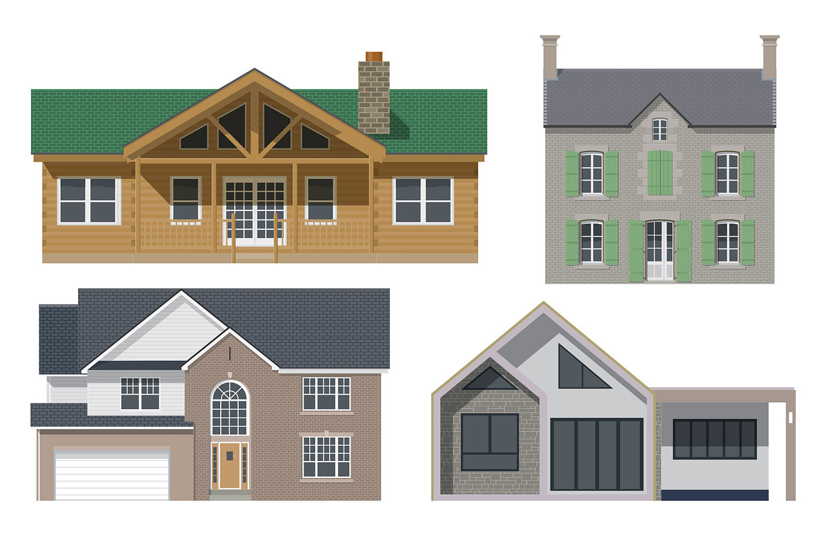 Flat Stylised Houses, an Object Graphic by Industrial Artworks (Photo 3 of 3)
