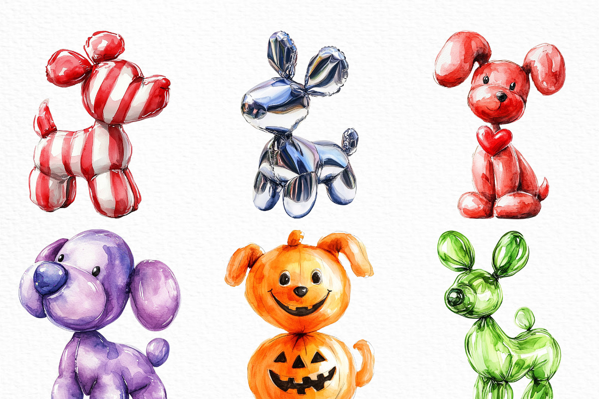 Balloon Dog Sublimation Clipart, an Illustration by Craft Nest (Photo 4 of 6)