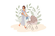 Women walking with babies in prams, a Person Illustration by Good Studio (Thumbnail 2 of 4)