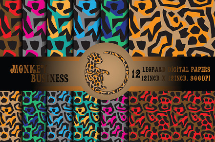 Fashionable animal seamless patterns