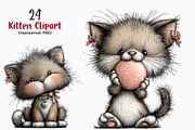Whimsical Kitten Clipart Bundle, an Illustration by SinaCreation (Thumbnail 1 of 7)