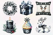 Black and White Christmas Clipart, an Illustration by Dream Creation (Thumbnail 3 of 7)