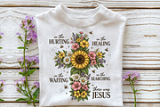 Floral Cross Jesus Christian Art PNG, a Seasonal Illustration by OK Design (Thumbnail 2 of 5)