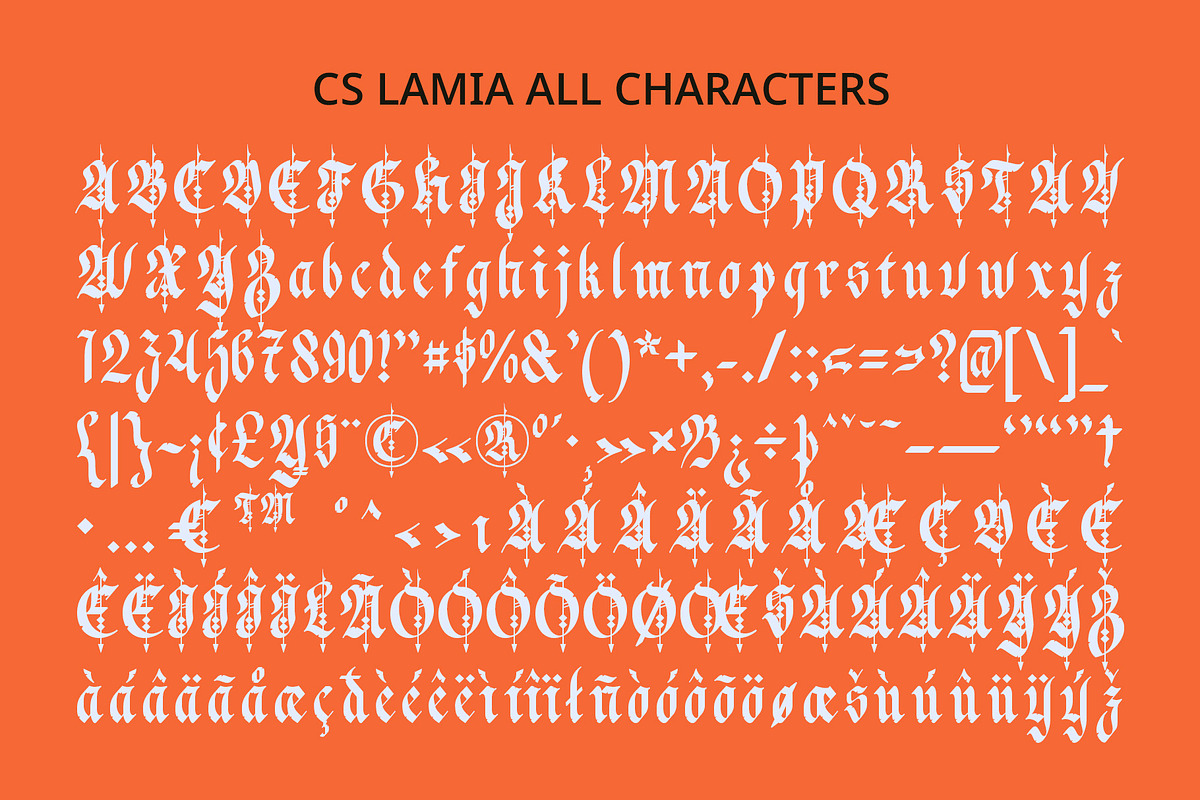 CS Lamia – Blackletter Font, a Blackletter Font by Craft Supply Co. (Photo 8 of 8)