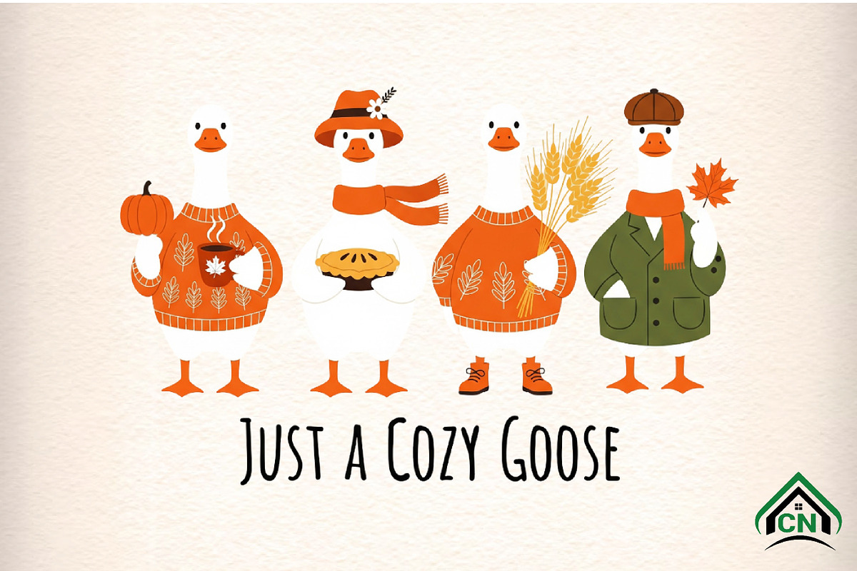 Just A Cozy Goose PNG, an Illustration by Craft Nest (Photo 1 of 5)
