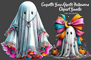 Coquette Bow Ghosts Halloween, a Seasonal Illustration by CreationArt (Thumbnail 1 of 5)