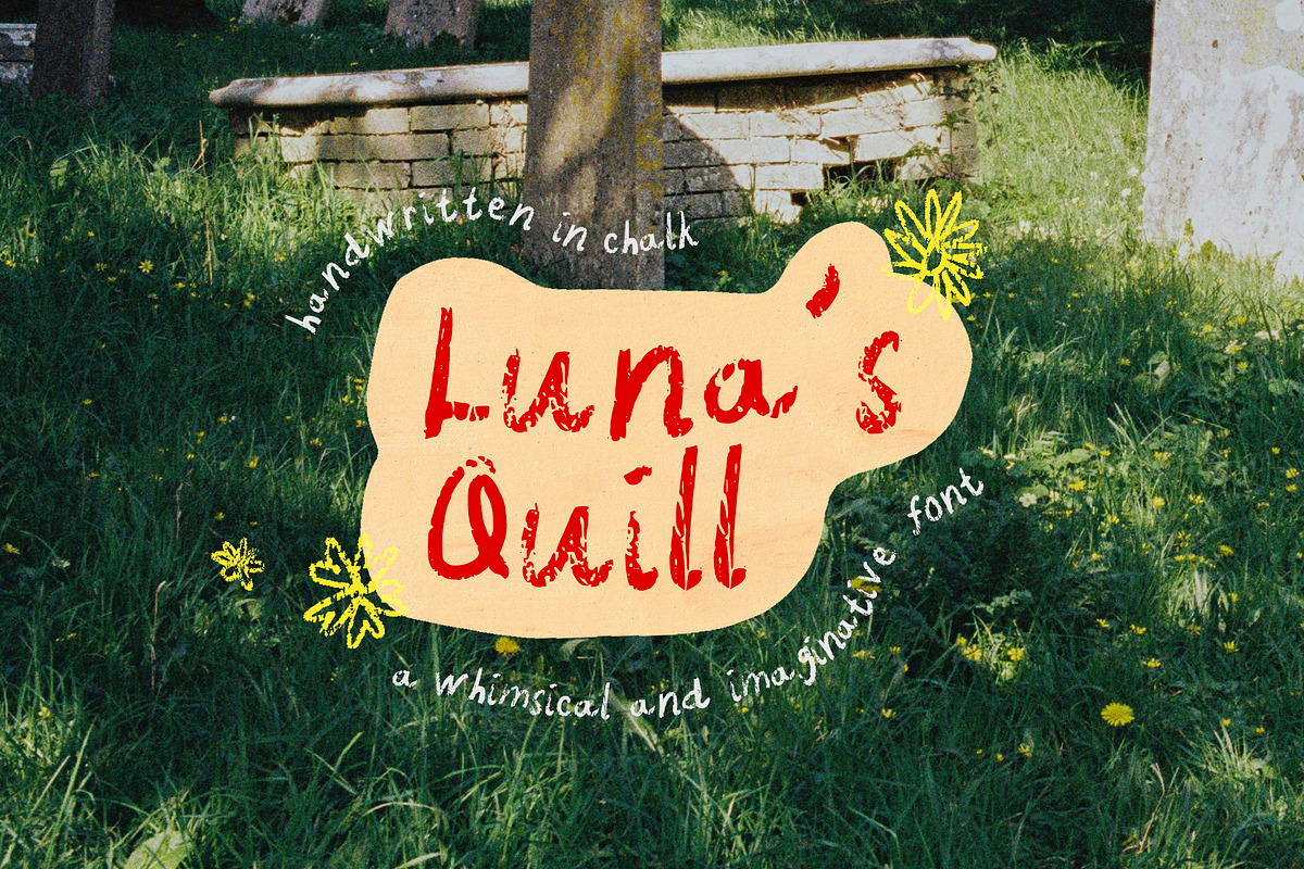 Luna's Quill Chalk Font, a Handwritten Font by Perplexitics (Photo 1 of 10)