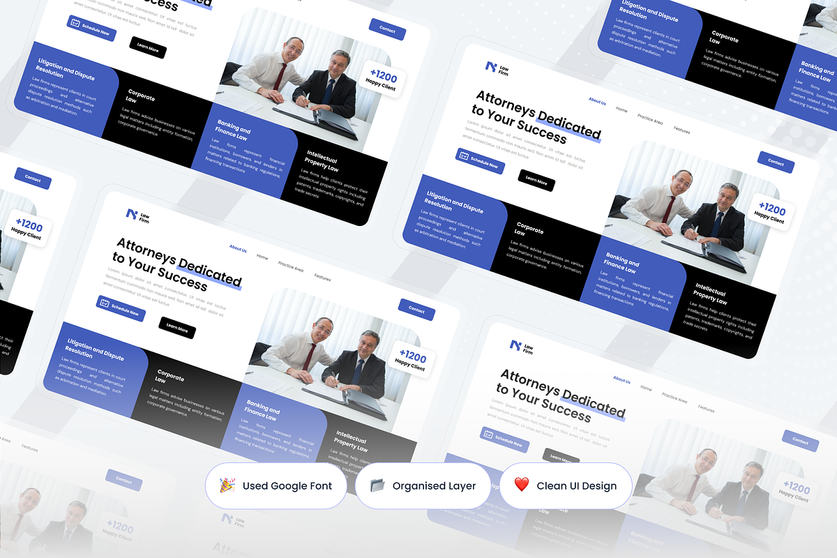 Lawscape - Law Firm Hero Header, an UI Kit Template by SquidPixey (Photo 2 of 3)