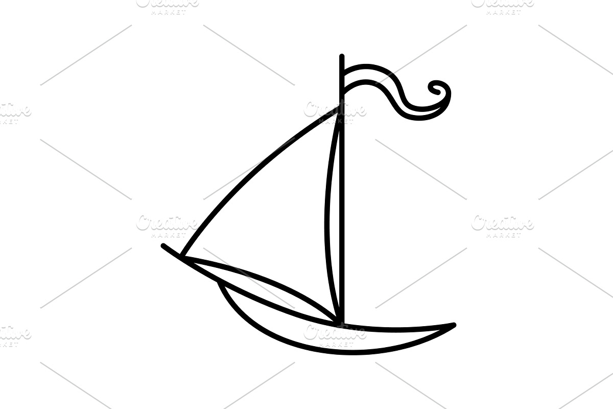 Marine port icon. Outline, a Transportation Illustration by Things for designers