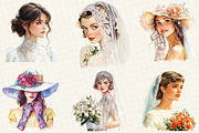Wedding Retro Girl Clipart, an Illustration by OK Design (Thumbnail 3 of 5)
