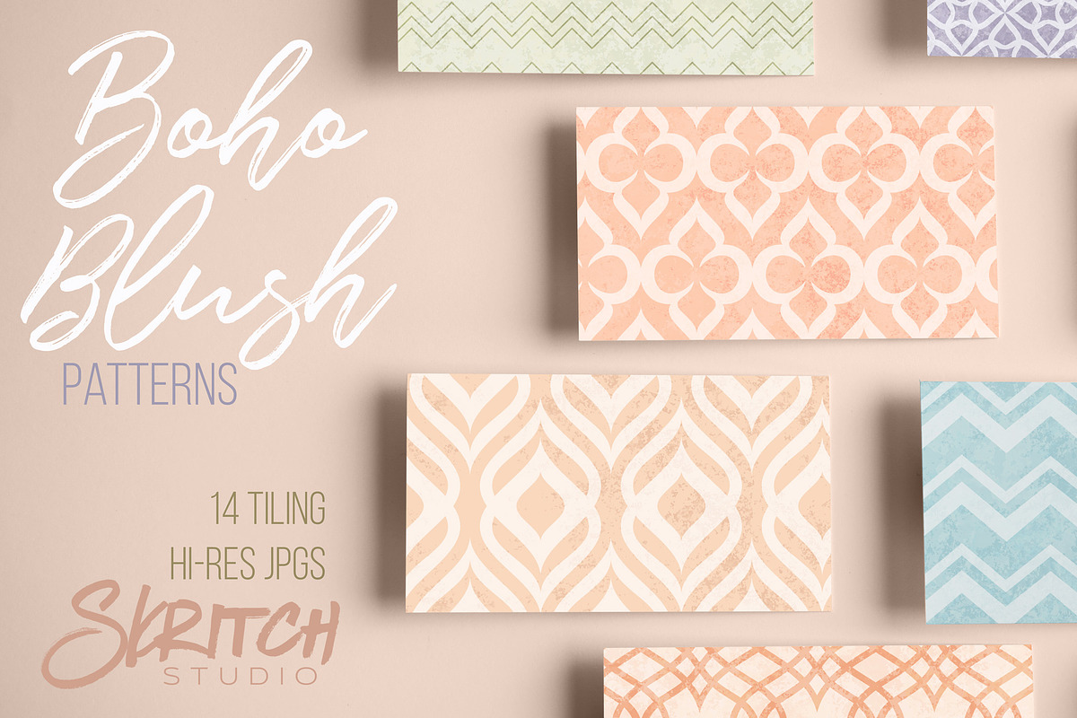 Boho Blush Patterns, a Pattern Graphic by Skritch Studio (Photo 1 of 5)