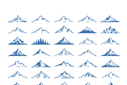 Stylized Mountain Vector Set, a Decorative Illustration by CarWrap design (Thumbnail 3 of 3)