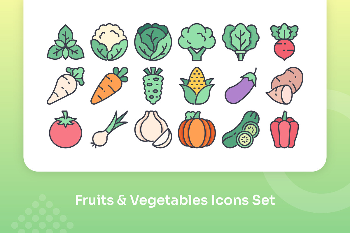 Fruit & Vegetable Icons Filled Line, an Icon by Kmg Design (Photo 3 of 3)