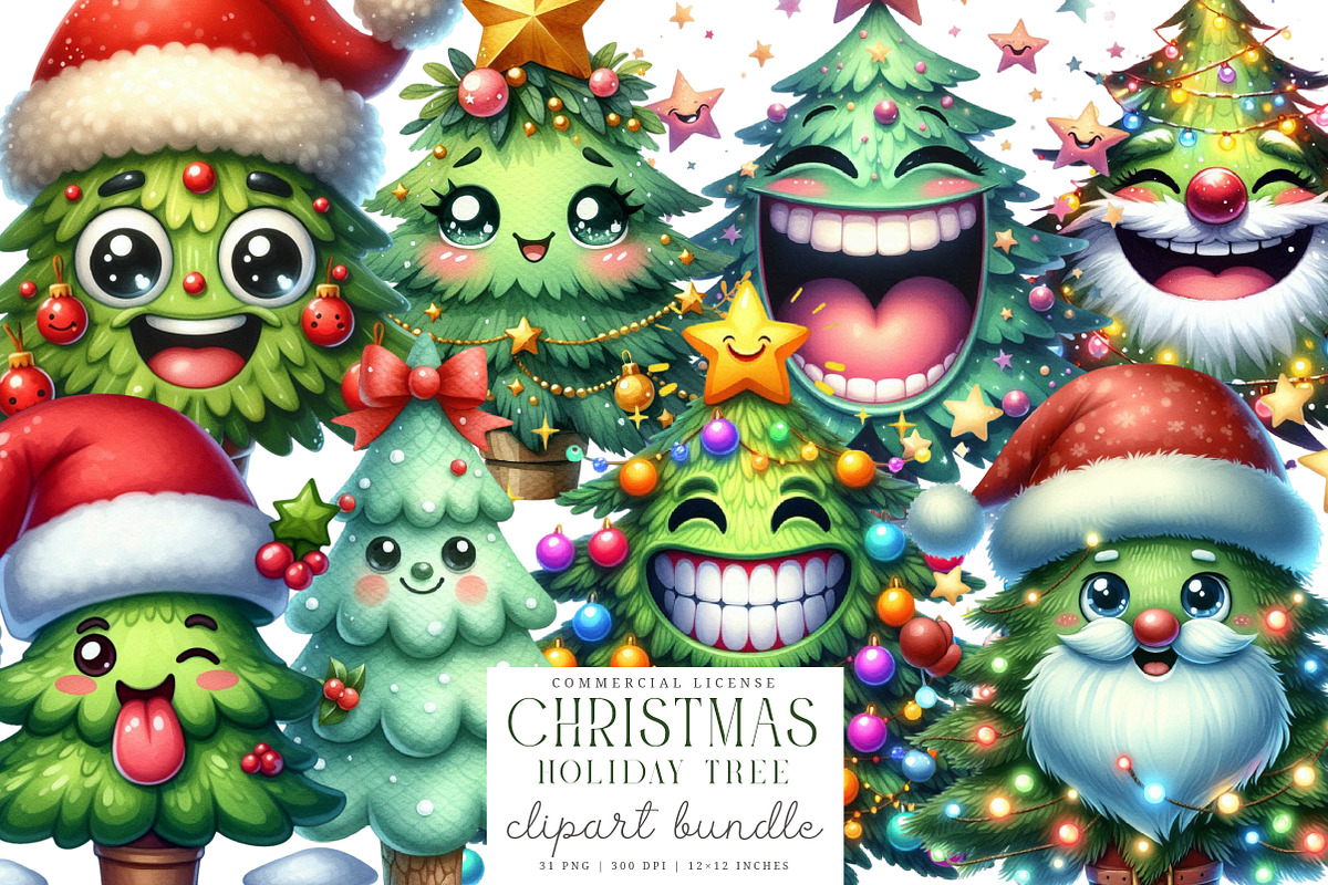 Christmas Tree Holiday Tree Clipart, an Illustration by SinaCreation (Photo 1 of 7)