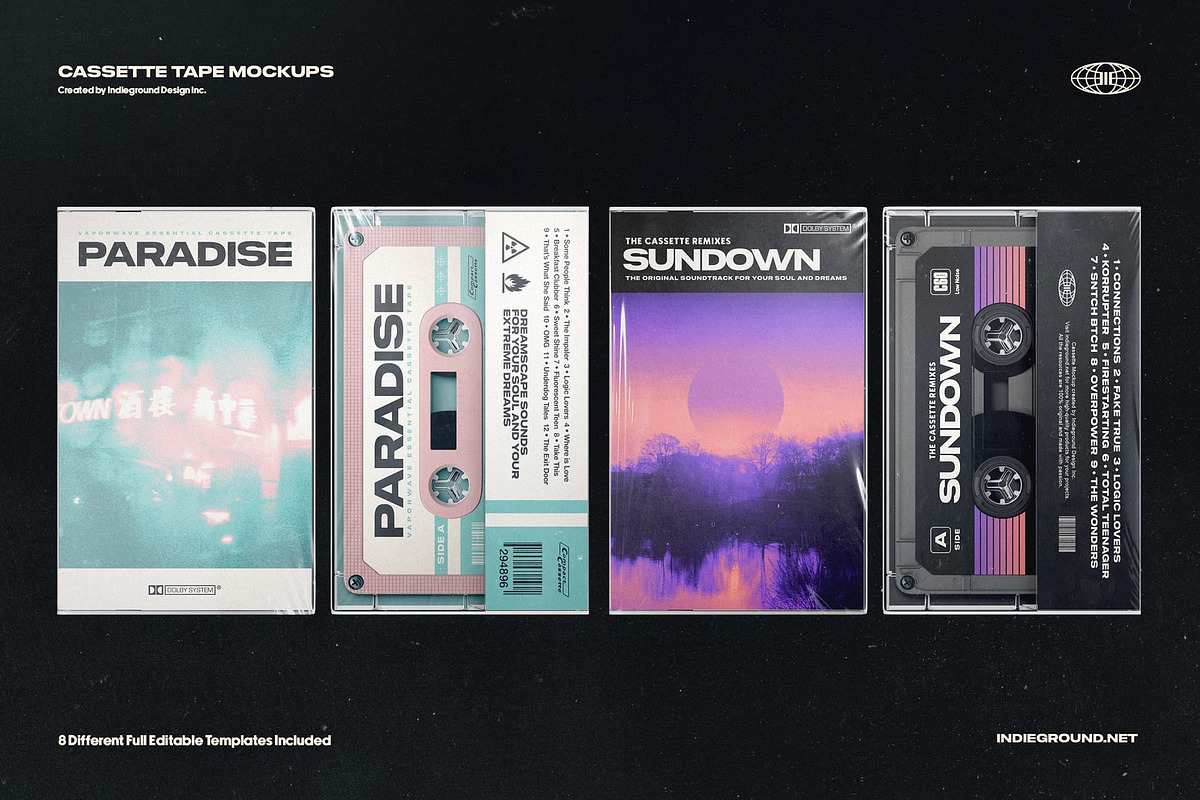 Cassette Tape Mockups, a Product Mockup by Indieground Design Inc. (Photo 2 of 8)