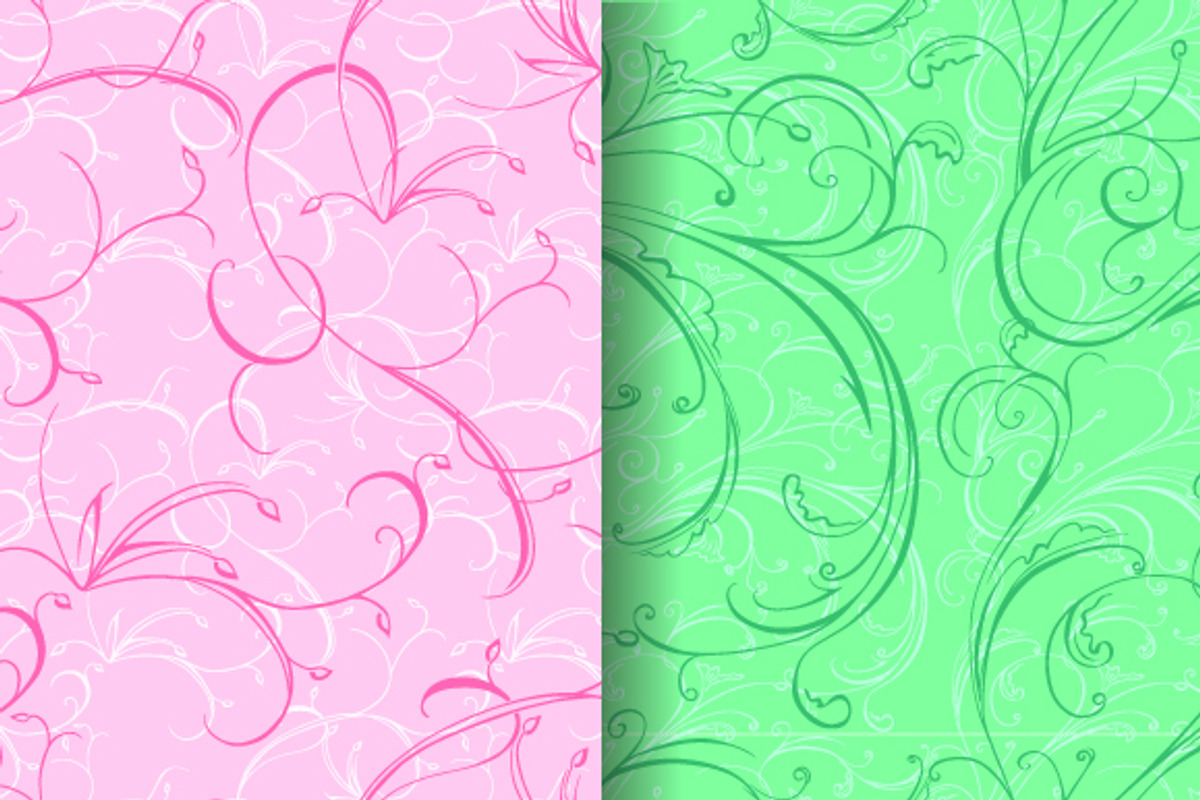 Set of vector floral patterns preview 2
