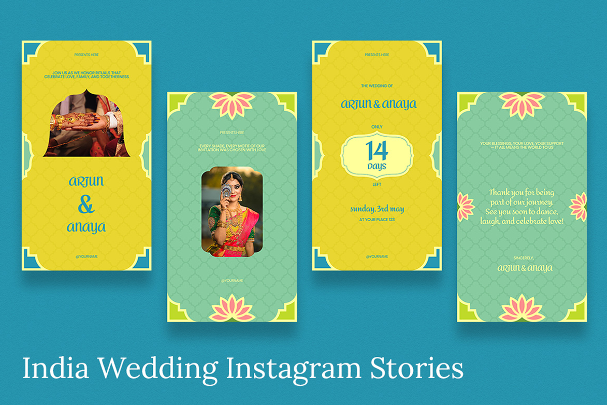 India Wedding Invitations Instagram, a Social Media Template by Attype (Photo 3 of 4)