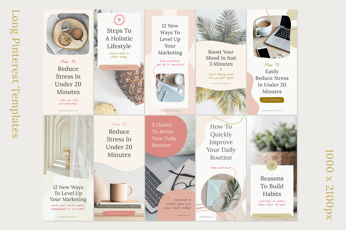 Abstract Pinterest Templates CANVA, a Social Media Template by Elissa Mae Creative (Photo 11 of 14)