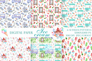 Ice cream watercolor set., a Food Illustration by SabinaWatercolorArt (Thumbnail 4 of 17)