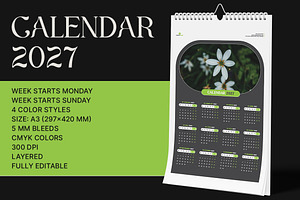 Wall Calendar 2027