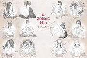 12 Zodiac Men Hand Drawn Collection, a Healthcare Illustration by ennona_art (Thumbnail 7 of 11)