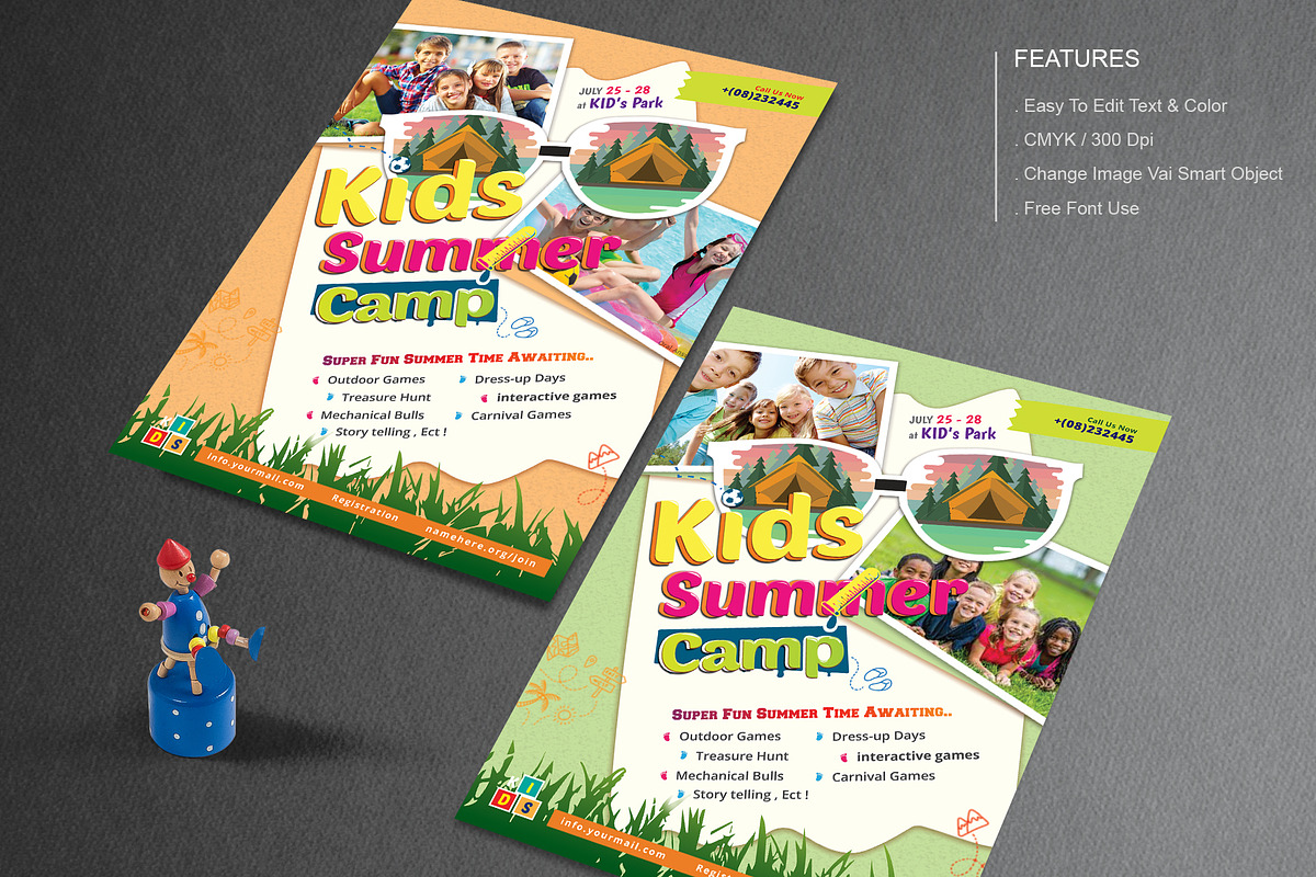 Kids Summer Camp Flyer Template, a Flyer Template by Pixavics (Photo 3 of 3)