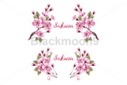 Pink Sakura Monograms, a Decorative Illustration by blackmoon9 (Thumbnail 1 of 3)