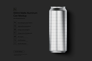 500ml Matte Aluminum Can Mockup