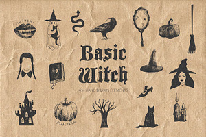 Halloween Basic Witch Vector Set