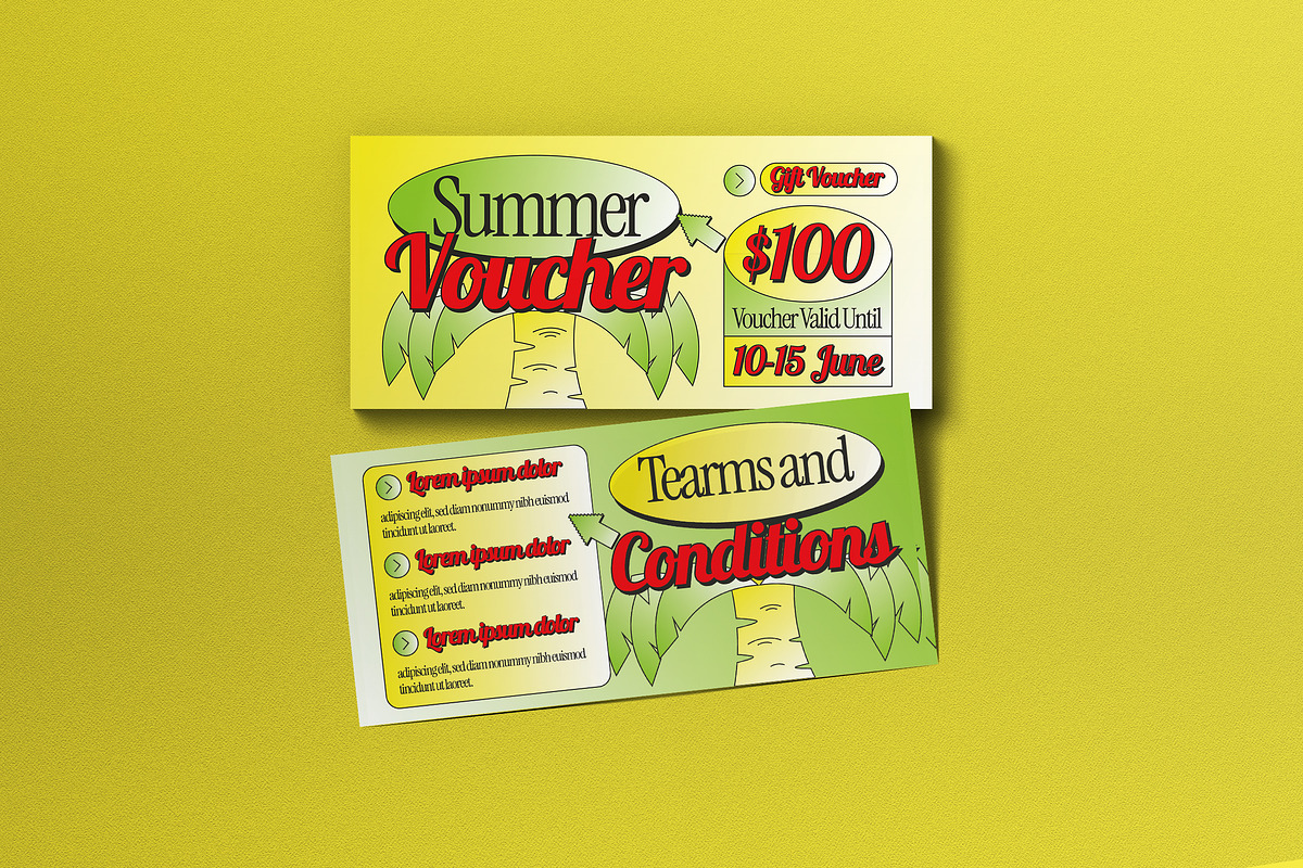 Colorful Y2K Summer Voucher, a Card Template by graphicook (Photo 1 of 3)