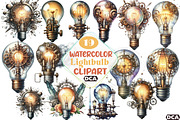 Watercolor Steampunk Lightbulb, an Illustration by DreamCafeArt (Thumbnail 1 of 7)