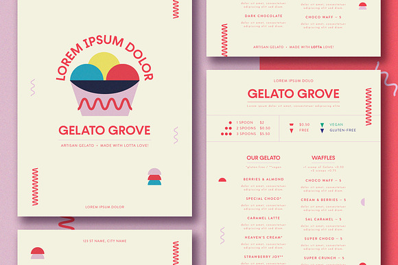 Colorful Gelato Menu