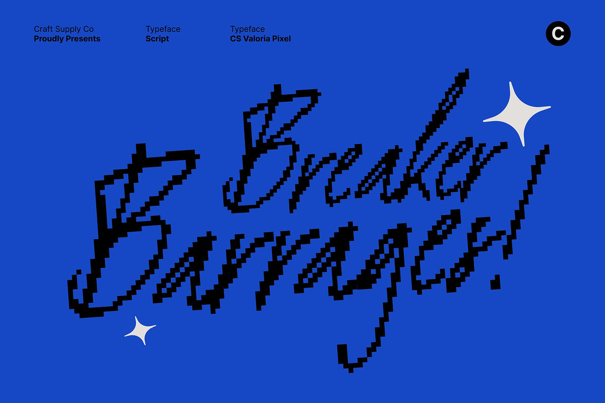 CS Valoria Pixel, a Script Font by Craft Supply Co. (Photo 6 of 8)
