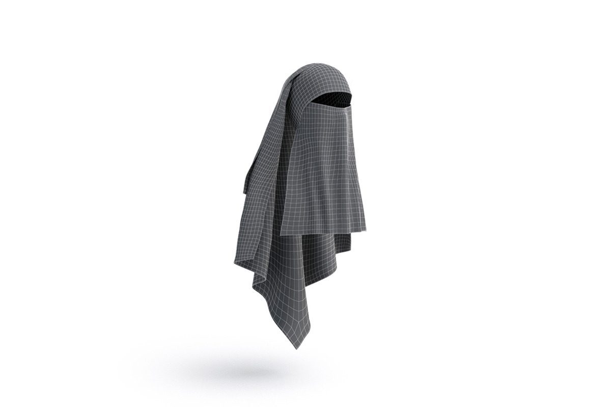 Muslim Woman White Niqab 3d Model, an Object 3D Model by rebrandy (Photo 7 of 9)